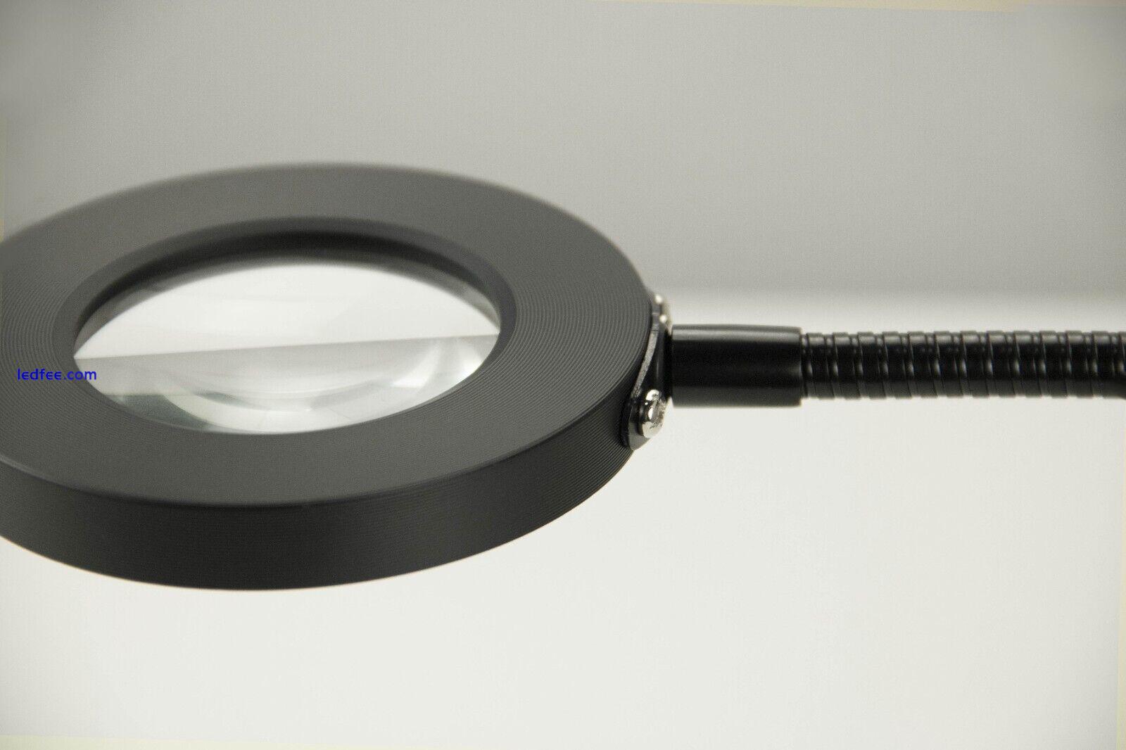 USB Black Clip LED Magnifier Flexi Light. 961114B Craft/Reading Desk Table Lamp 2 