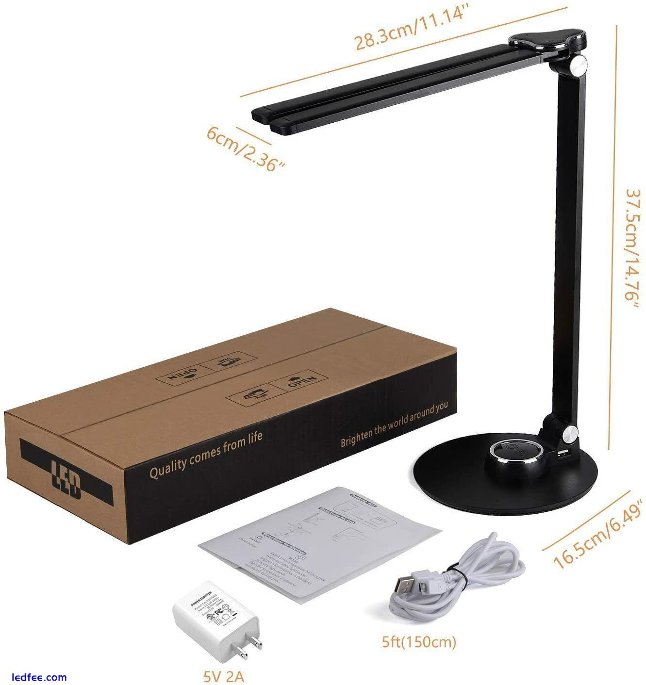 Desk Lamp Dimmable Table Lamp, Touch Control Adjustable with USB Charging Port 0 