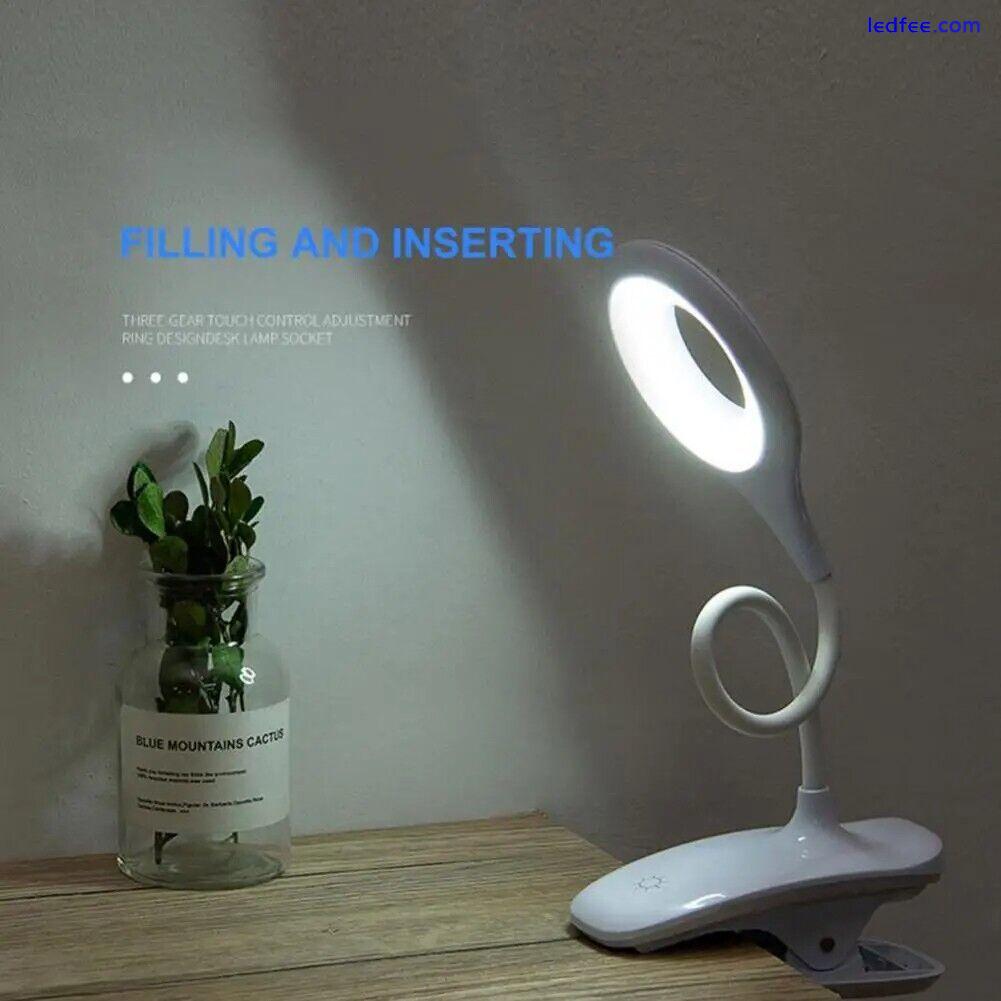 Clip On Desk Lamp LED Flexible Arm USB Dimmable Study Reading Table Night Light. 1 