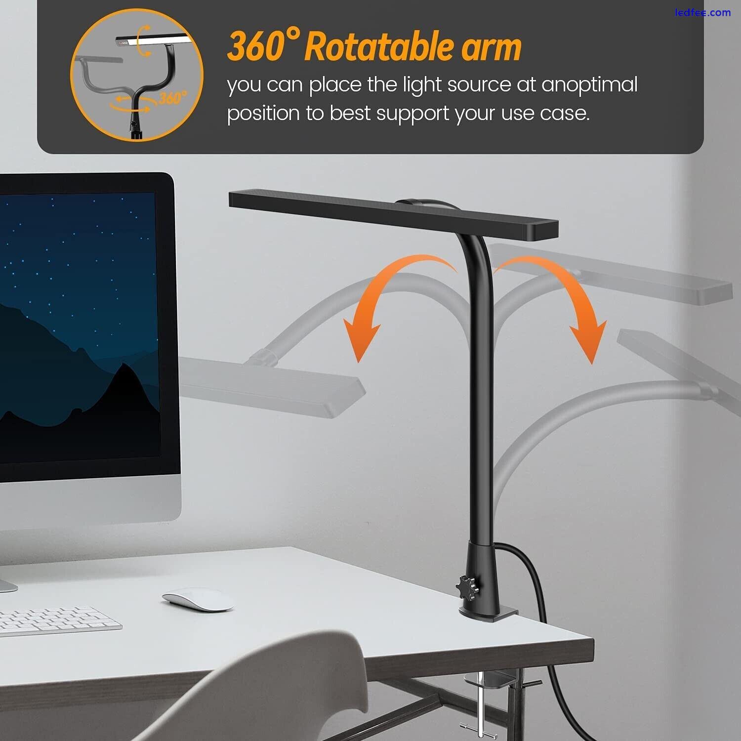 SKYLEO LED Desk Lamp with Clip, 360°Rotating Flexible Gooseneck Work Lamp...  2 