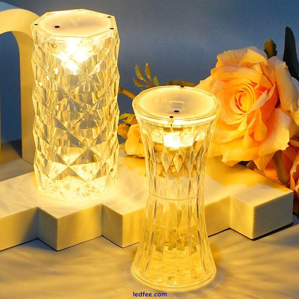 LED Mini Crystal Table Desk Lamp Rose Light Diamond Atmosphere Night Lights Gift 5 