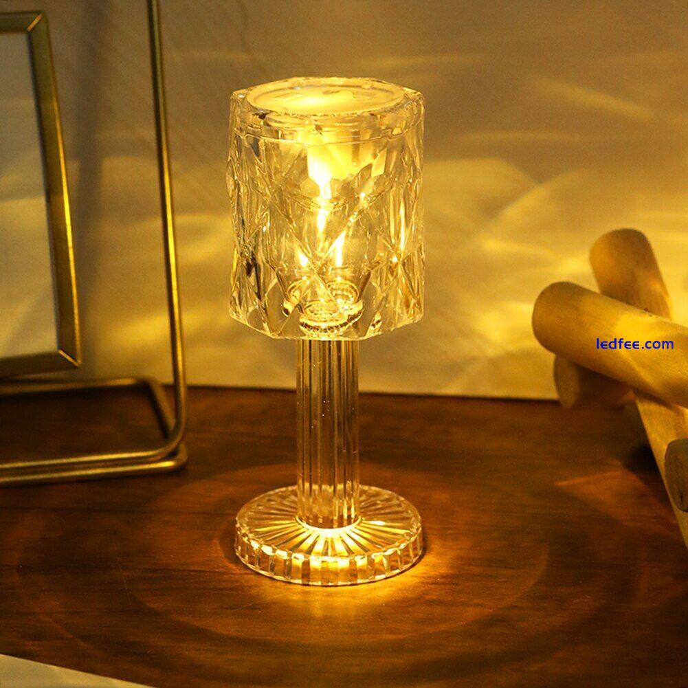 LED Mini Crystal Table Desk Lamp Rose Light Diamond Atmosphere Night Lights Gift 4 