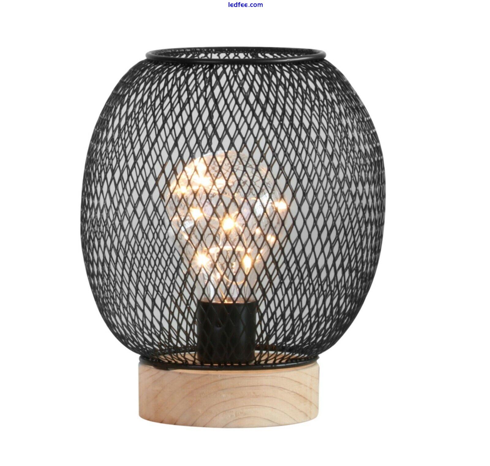 Battery Operated LED Desk Lamp Industrial Retro Light Up Bedside Lantern Home 1 