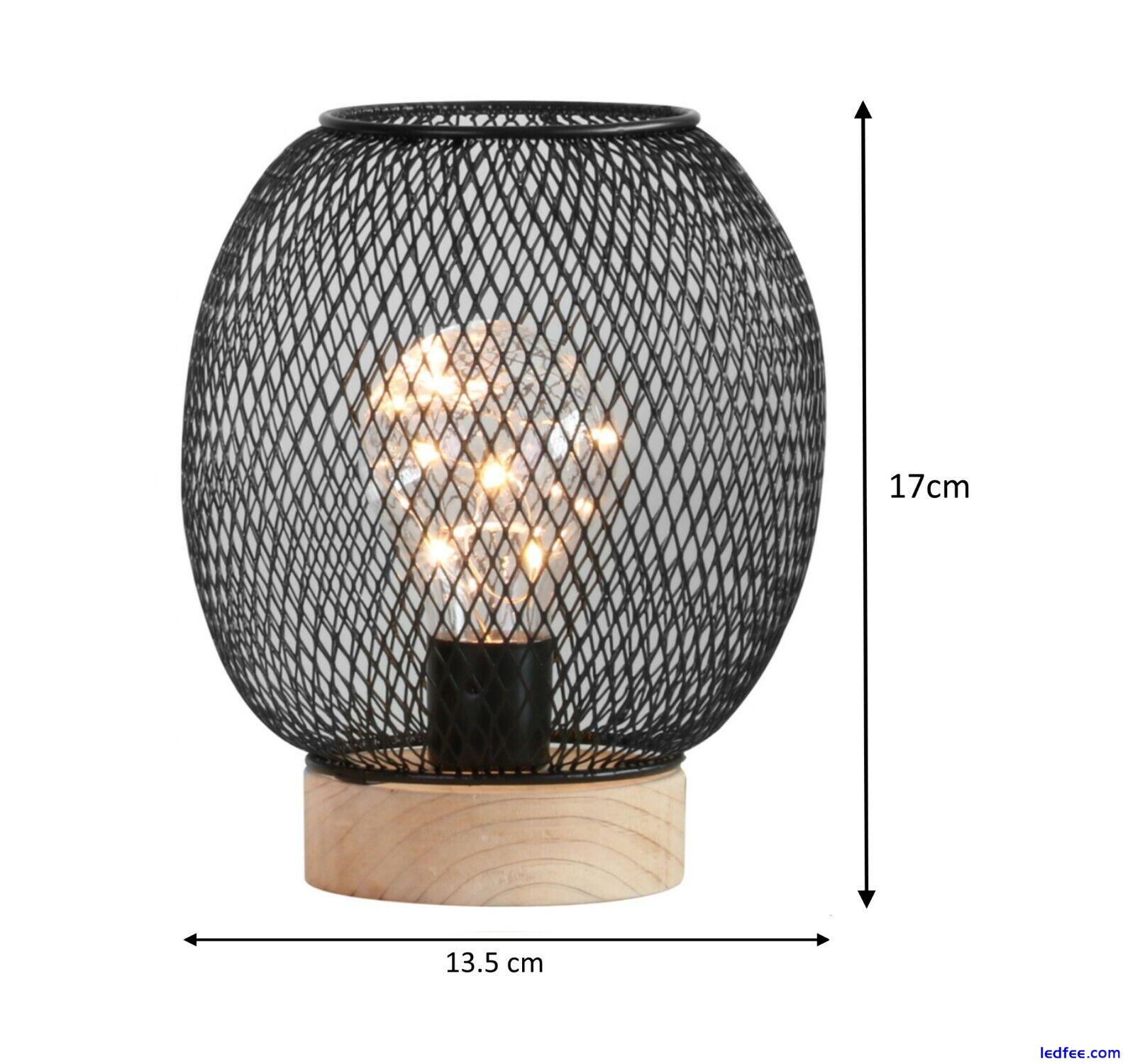 Battery Operated LED Desk Lamp Industrial Retro Light Up Bedside Lantern Home 2 