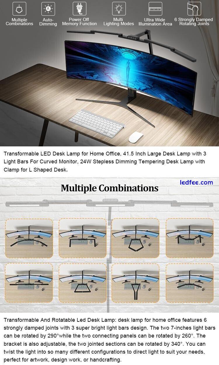 LED Desk Lamp Computer Monitor Screen Eye Protection Lights Light Bar UK Arm  5 