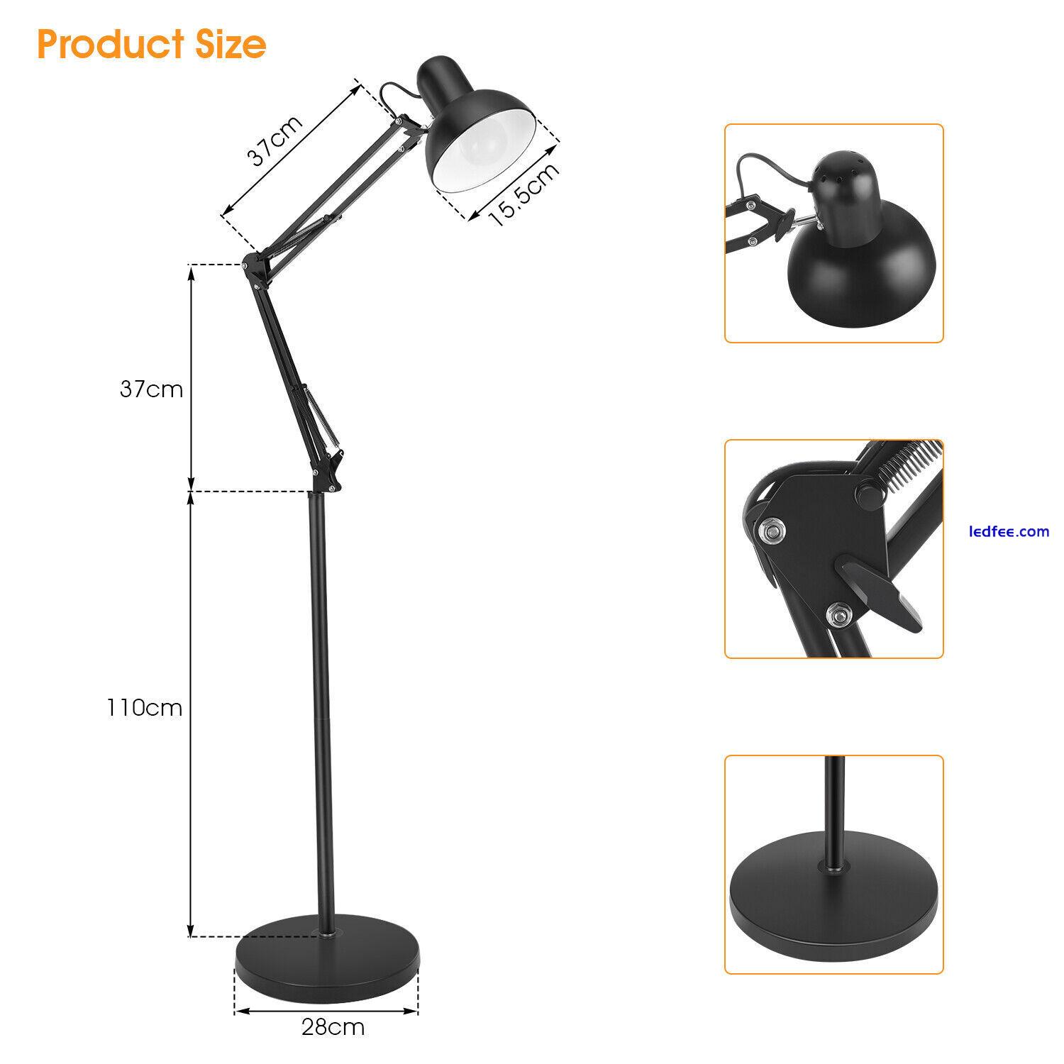 Metal Adjustable Floor Lamp Reading Task Study Desk Craft Spotlight Office Light 5 