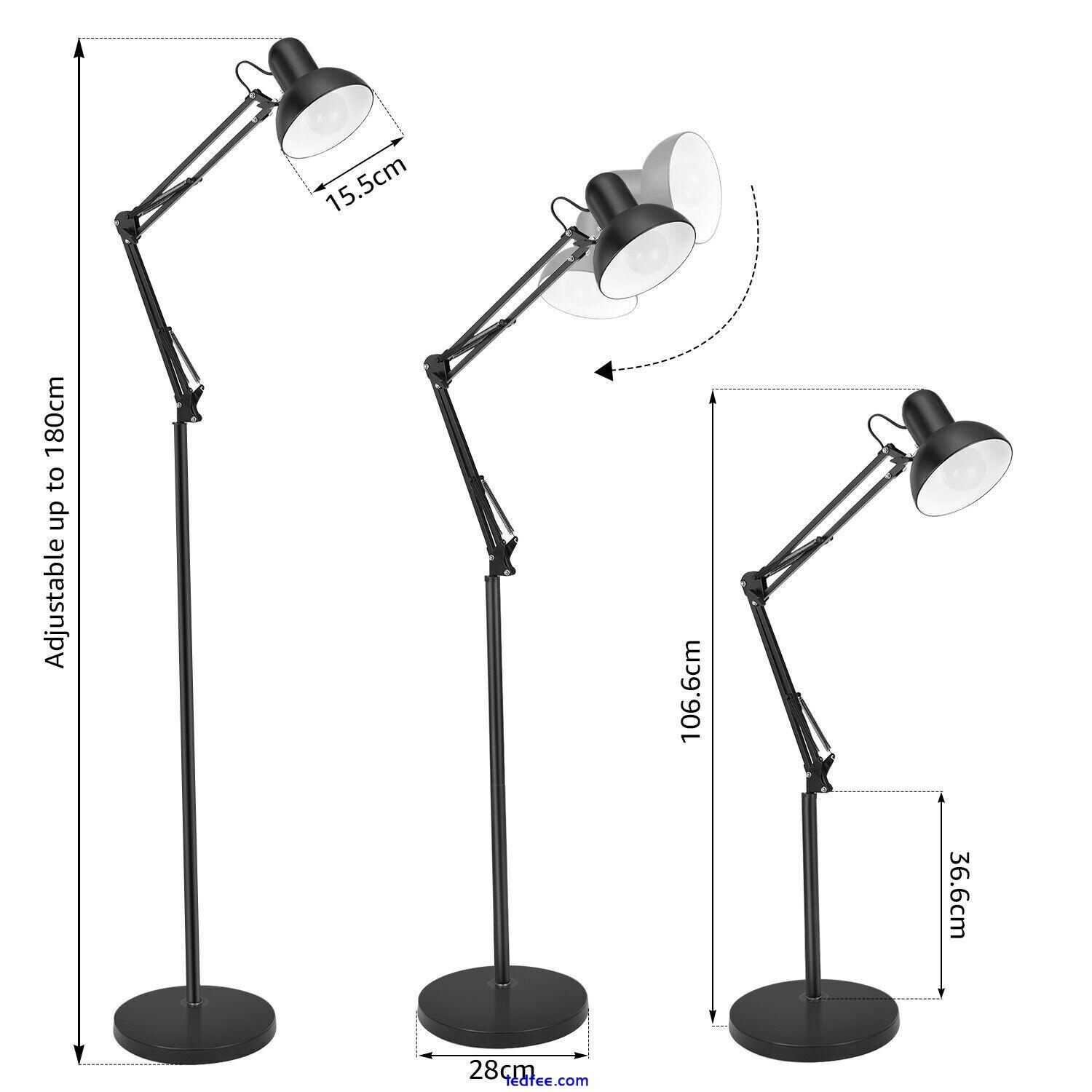 Metal Adjustable Floor Lamp Reading Task Study Desk Craft Spotlight Office Light 4 