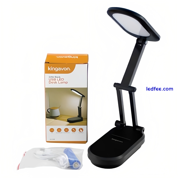 USB Rechargeable LED Desk Lamp Folding Design 3.8W Reading Table & Bedside Light 1 