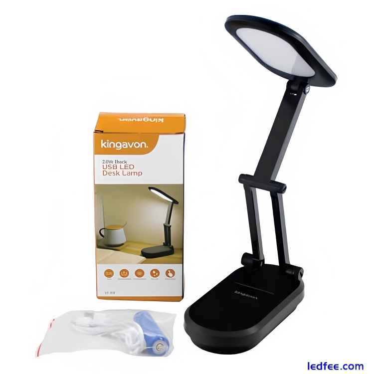 USB Rechargeable LED Desk Lamp Folding Design 3.8W Reading Table & Bedside Light 4 
