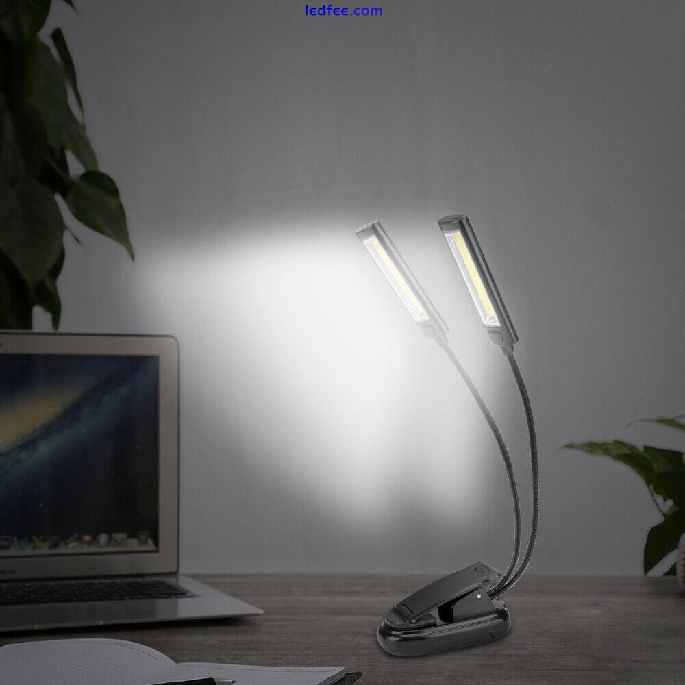 USB COB Flexible Reading LED Light Clip-on Beside Bed Desk Table Lamp Book Lamp 3 