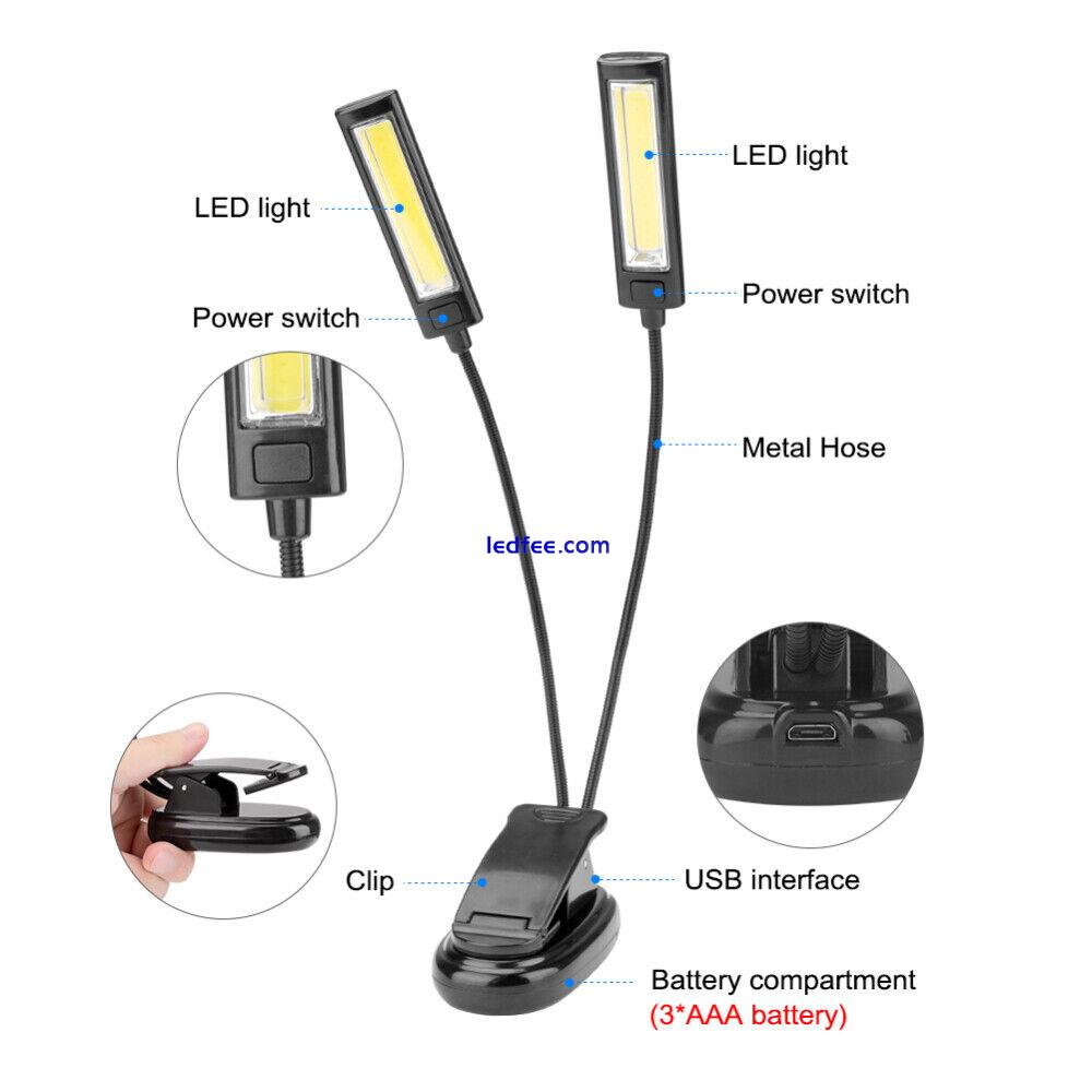 USB COB Flexible Reading LED Light Clip-on Beside Bed Desk Table Lamp Book Lamp 1 