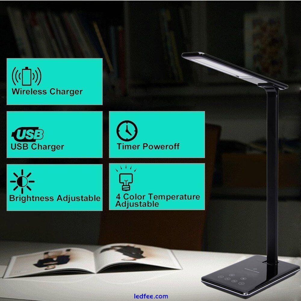 LED Desk Lamp Wireless Charger Built In 4 Colour Temperature Adjustable (Black) 5 