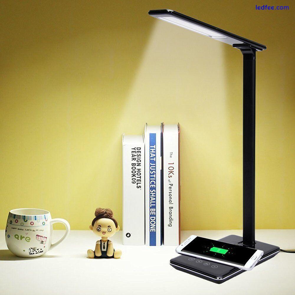 LED Desk Lamp Wireless Charger Built In 4 Colour Temperature Adjustable (Black) 3 