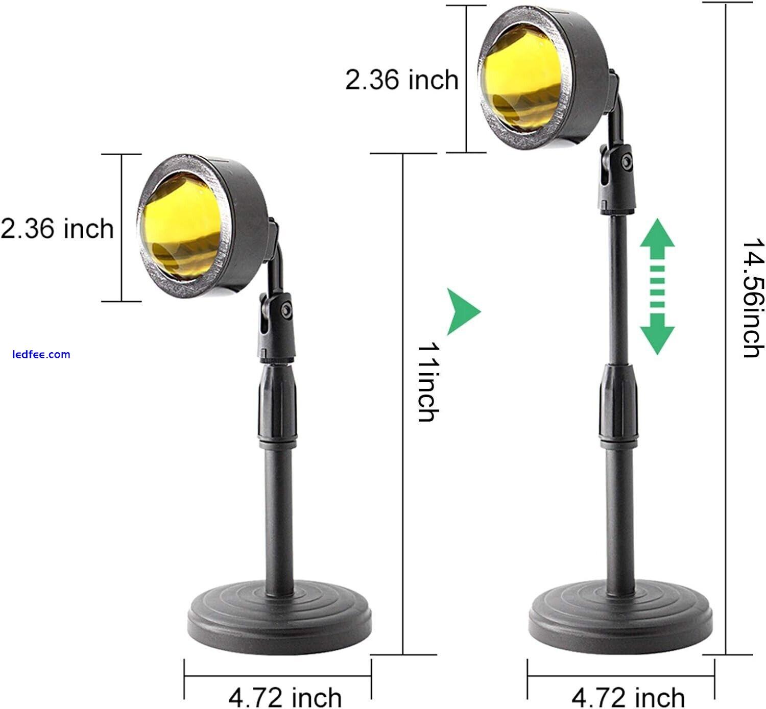 Adjustable LED Sunset Lamp Projection USB Floor/Desk Halo Led Night Light. Black 3 