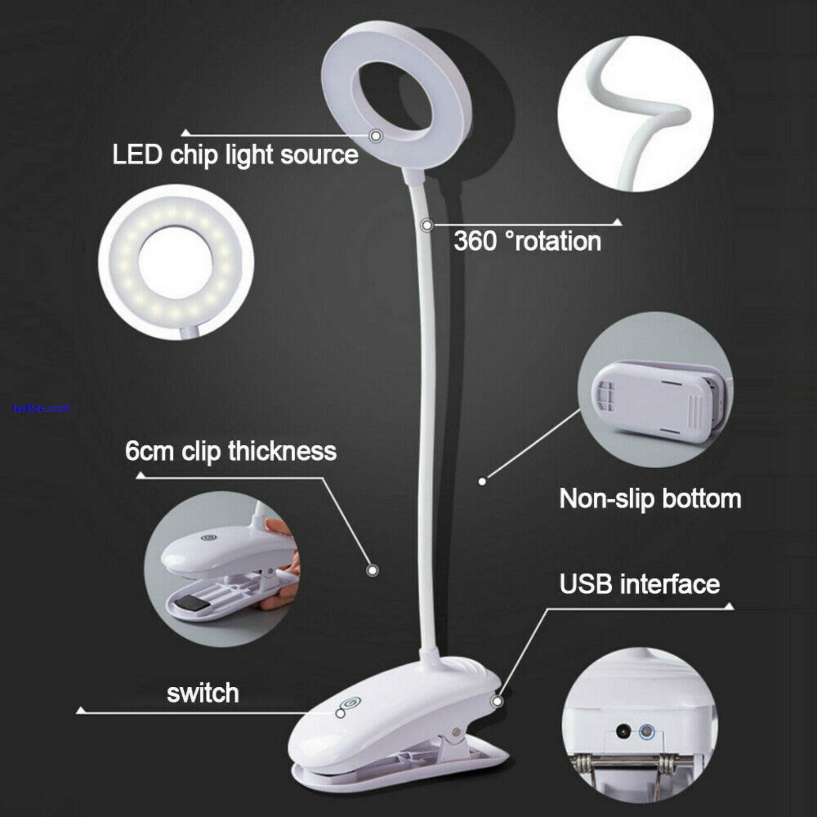 3 Modes LED USB Dimmable Reading Desk Lamp Touch Bedside Table Night Light  5 