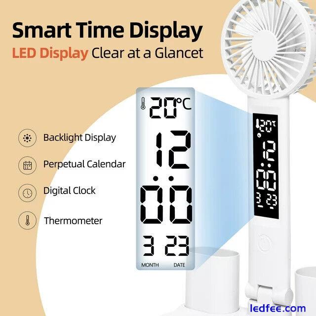 LED Desk Lamp USB Dimmable Touch Foldable Date Temperature Clock Eye Protection 1 