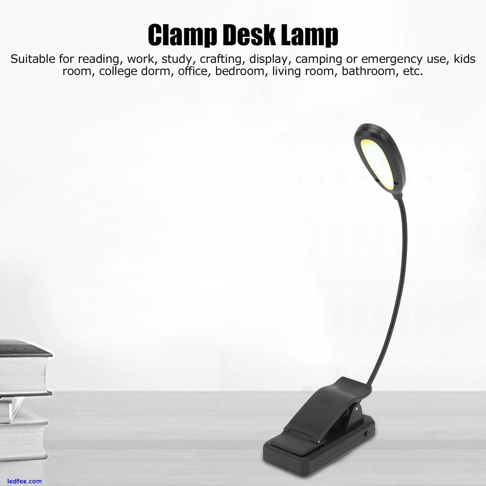 Clamp Desk Lamp 360° Rotation 3 Color Temperature 5LEDs Clip Work Light For US 2 