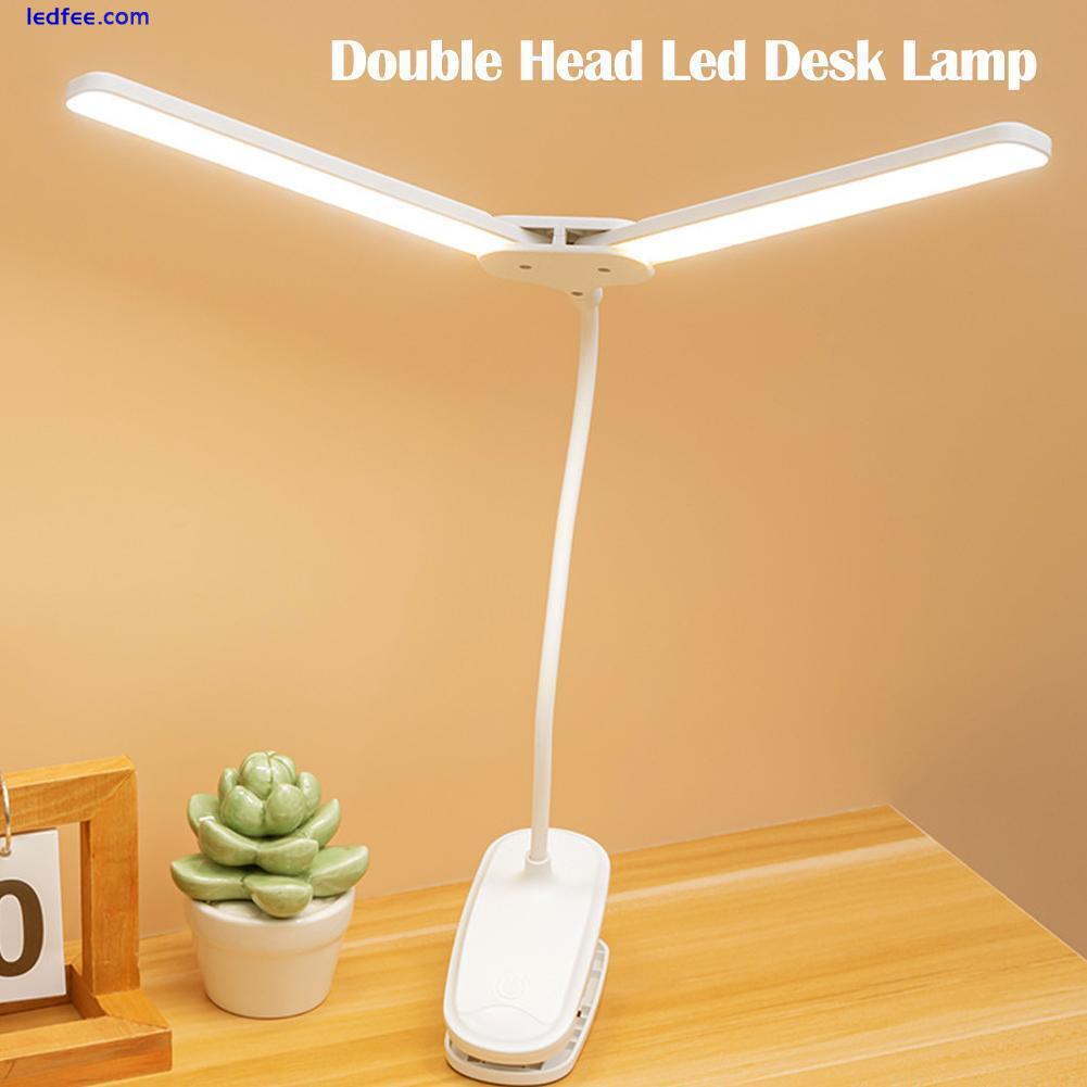 Double Head Led Desk Lamp Clip on Study Table Lamp Light Dimming Reading D1P6 3 