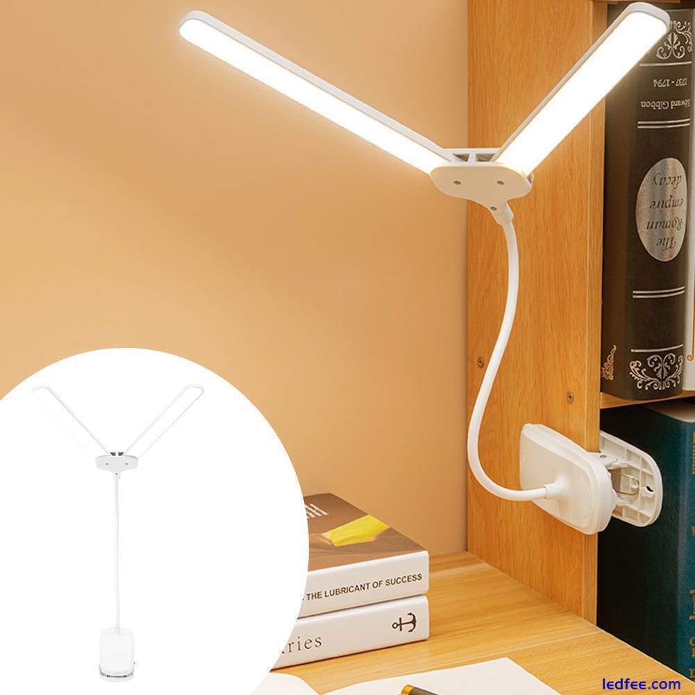 Double Head Led Desk Lamp Clip on Study Table Lamp Light Dimming Reading D1P6 0 