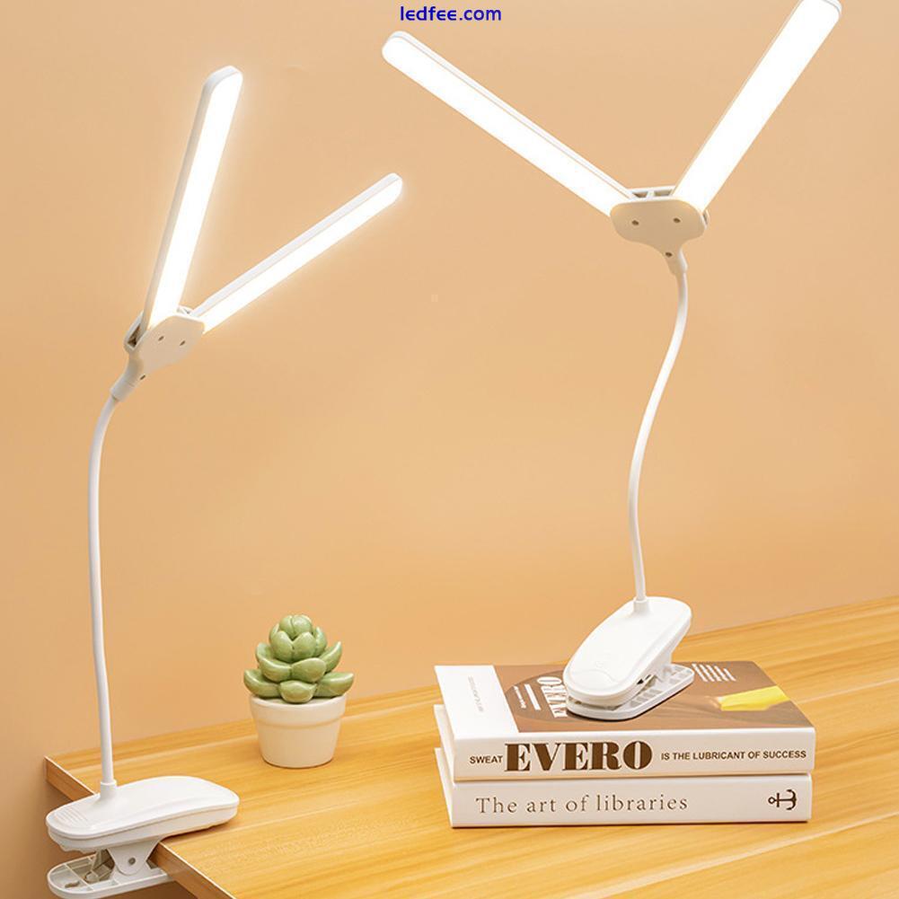 Double Head Led Desk Lamp Clip on Study Table Lamp Light Dimming Reading D1P6 2 