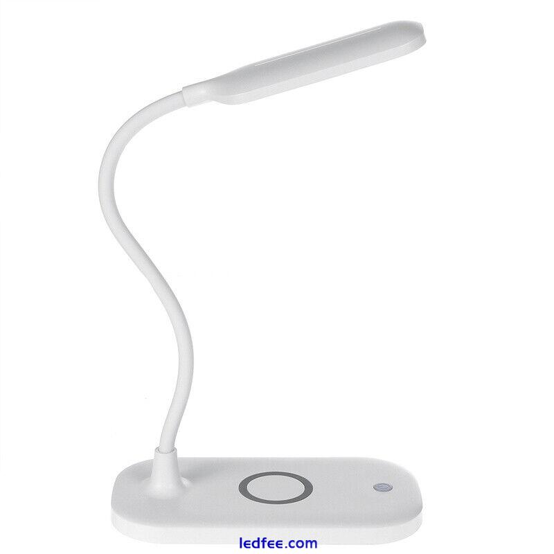 LED Desk Table Lamp Bedside Reading Light Touch Sensor w/ Wireless Phone Charger 1 