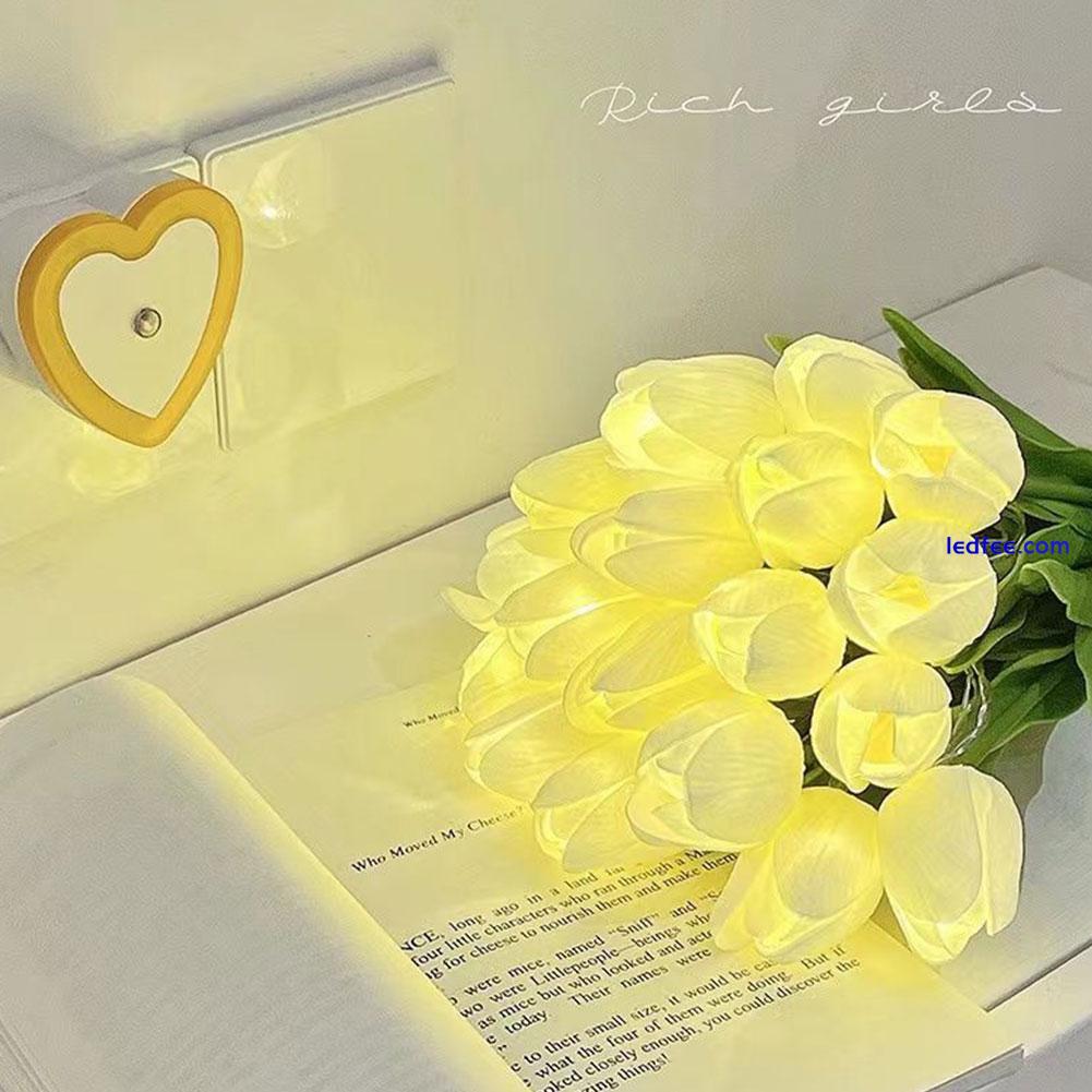 1xBouquet Desk Light Led Tulips Flowers Artificial Tulips Night Light Table Lamp 4 