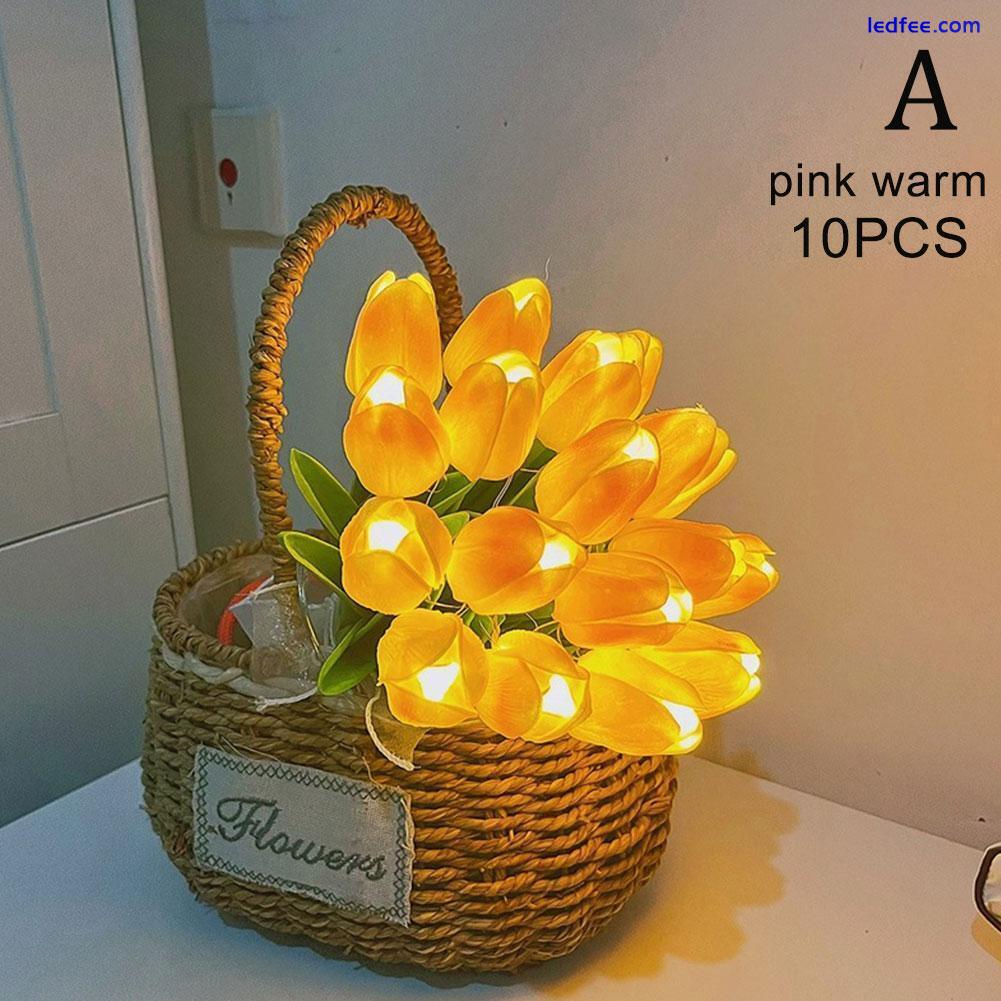 1xBouquet Desk Light Led Tulips Flowers Artificial Tulips Night Light Table Lamp 5 