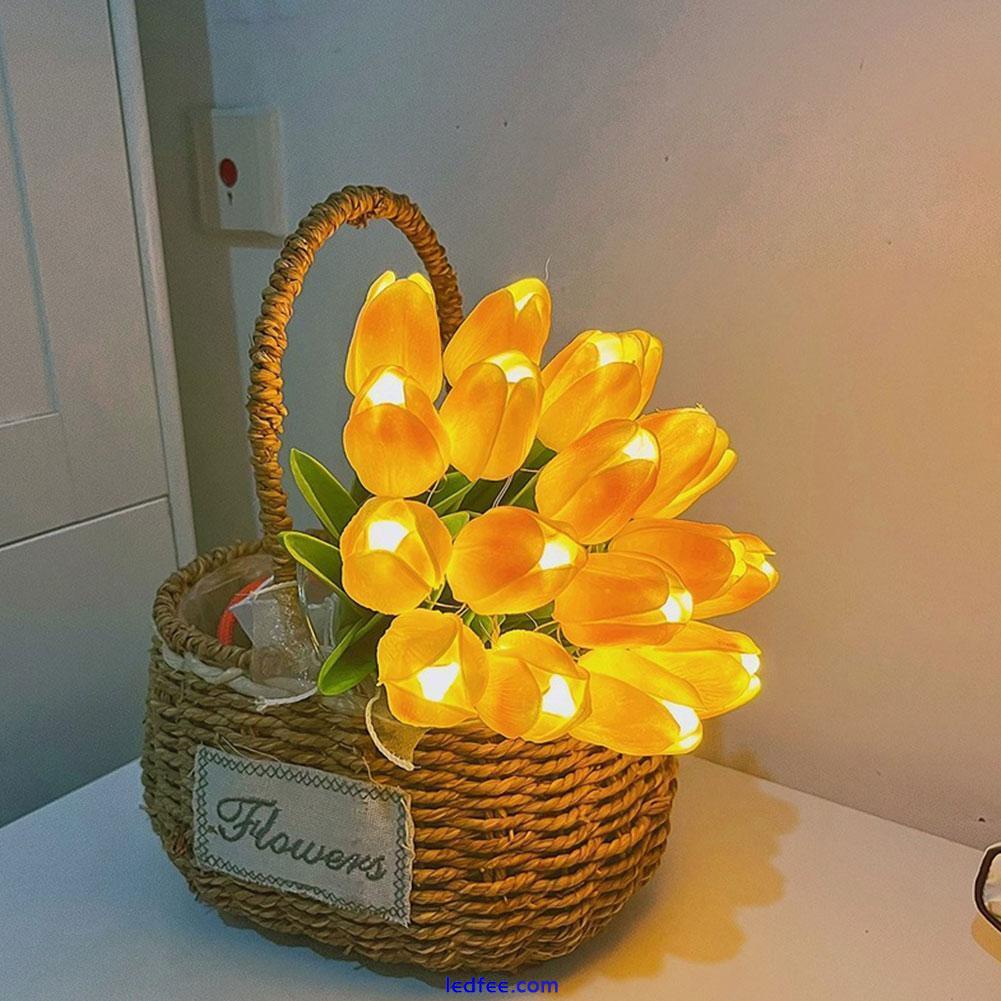 1xBouquet Desk Light Led Tulips Flowers Artificial Tulips Night Light Table Lamp 2 