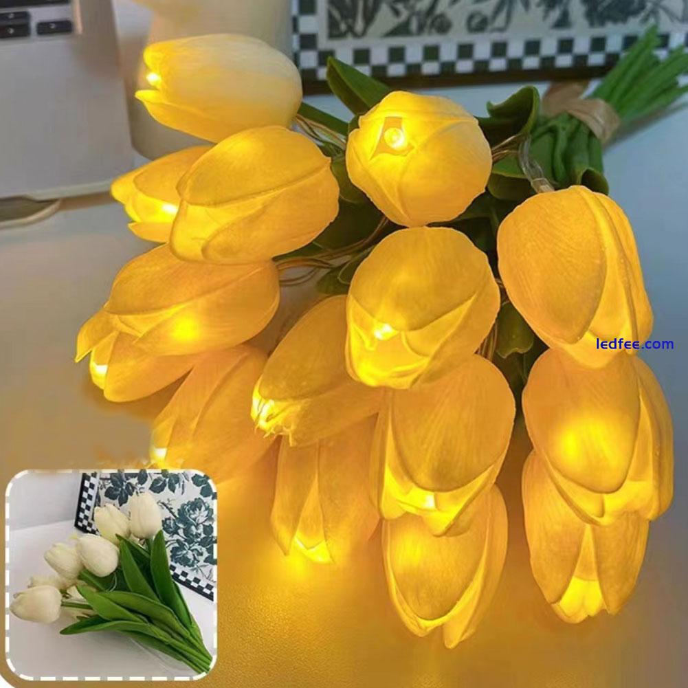 1xBouquet Desk Light Led Tulips Flowers Artificial Tulips Night Light Table Lamp 3 