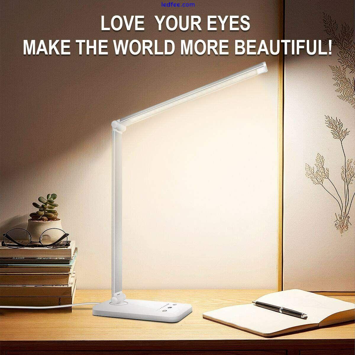 LED Desk Lamp, Eye-Caring Table Lamps, Natural Light Protects Eyes, 5 Modes 3 
