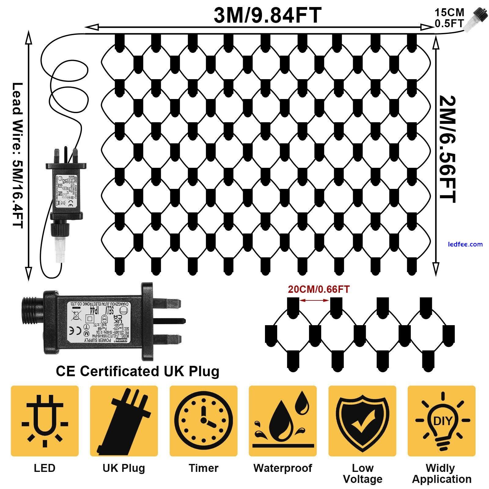 Christmas Window Lights Indoor LED String Fairy Curatin Net Mesh Lights Outdoor 5 