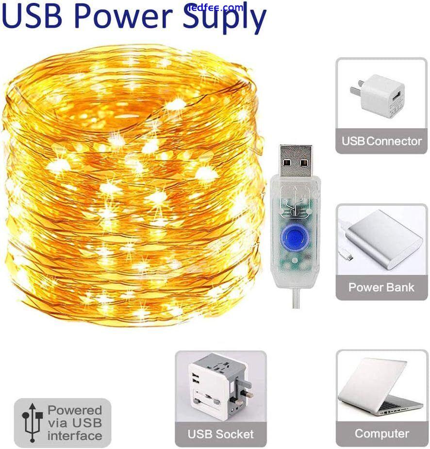 USB Plug In Remote 50-200 LED Micro Copper Wire String Lights Party Fairy Light 0 