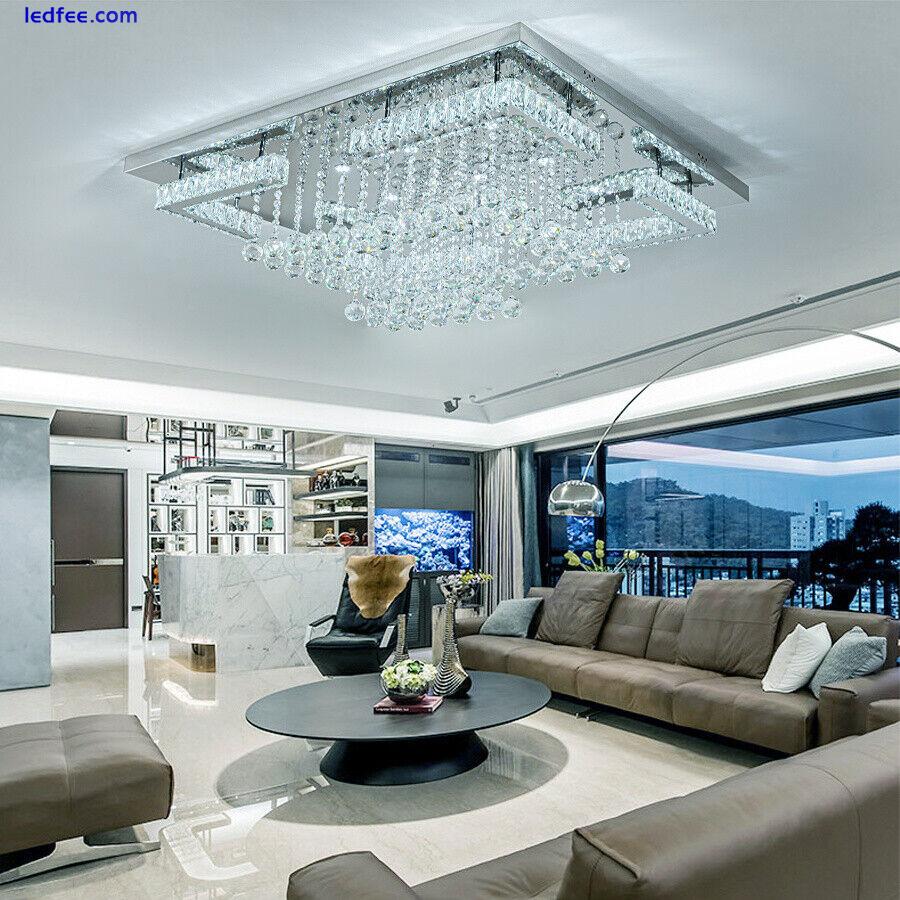 Modern LED Chandelier Lights Flush Mount Crystal Ceiling Light Living Room Lamp 5 