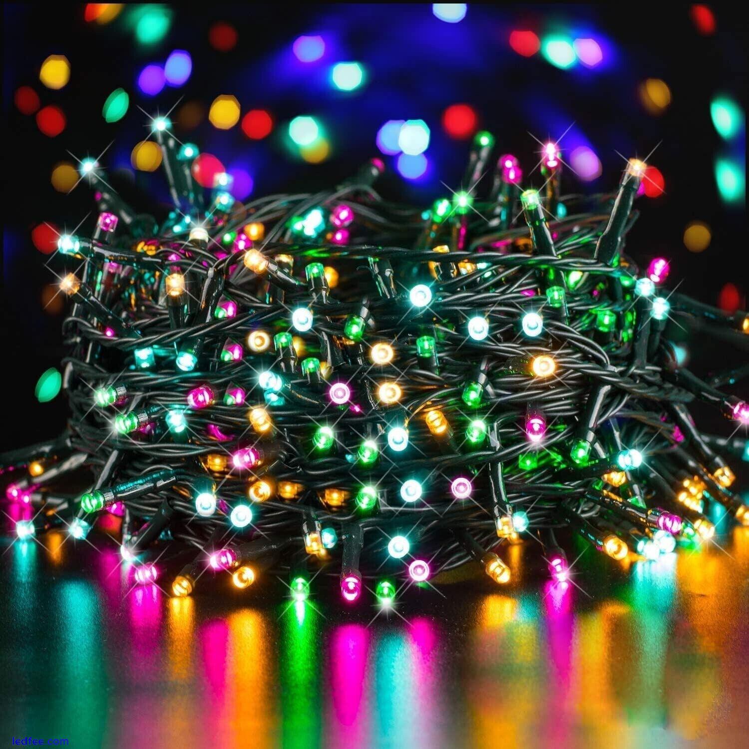 200 LED Christmas Lights Blue Red Orange Green Indoor/Outdoor Mains Operated 1 