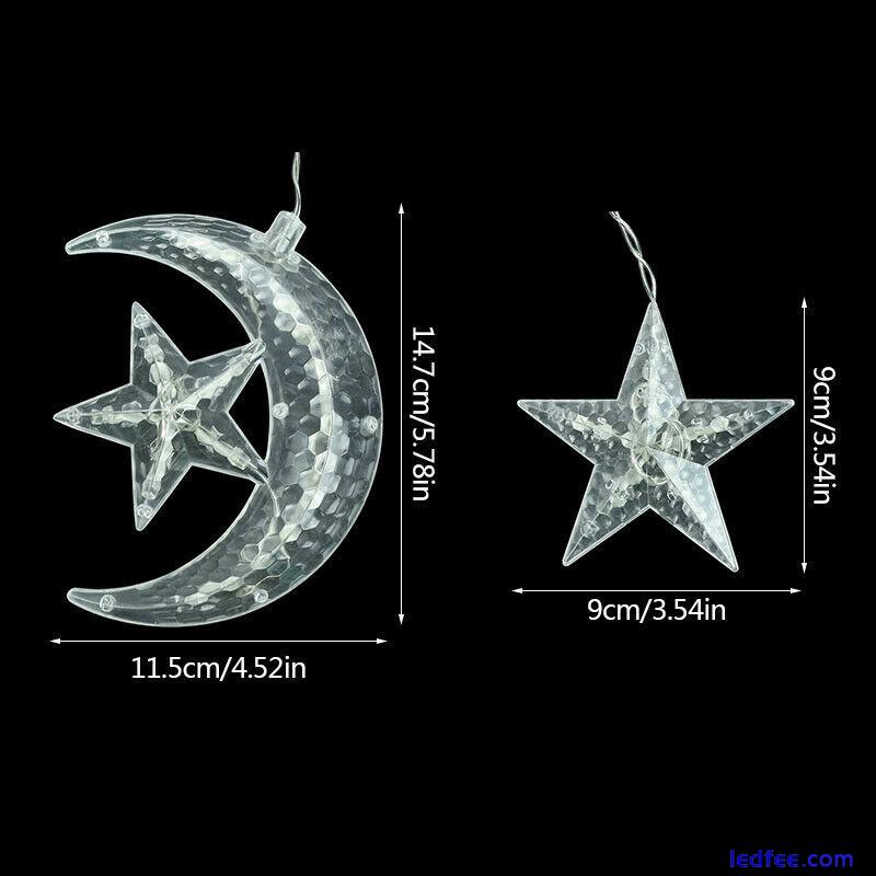 Decoration Moon Star Curtain Hanging Lights 3M Lenght Ramadan  Deco UK Plug CE 4 