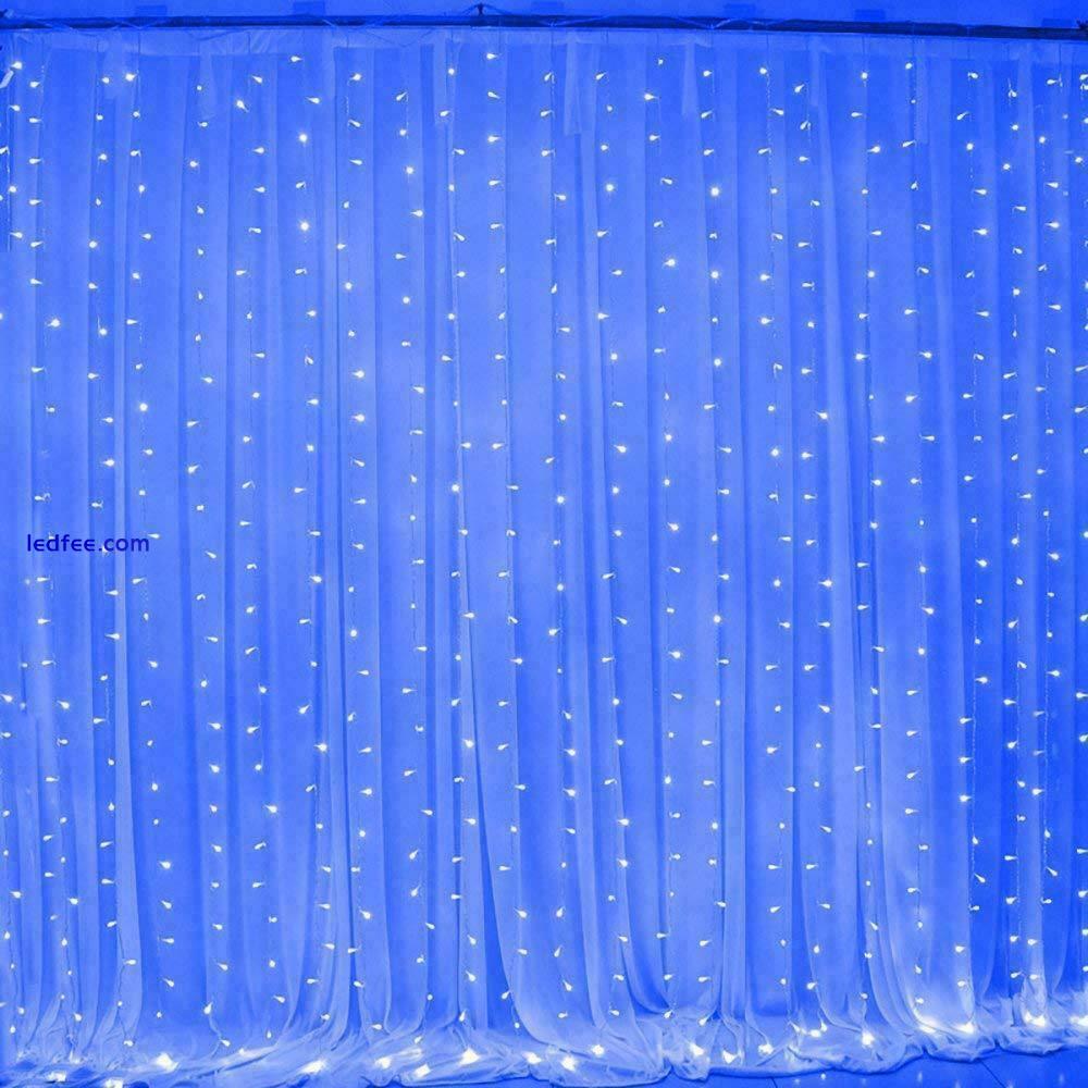 3Mx3M LED Curtain String Fairy Lights In/Outdoor Controller Window Wedding Decor 2 