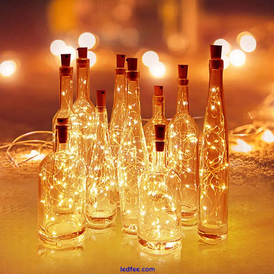 Bottle String Fairy Lights Battery Cork Shaped Christmas Wedding Party 20 Led UK 3 