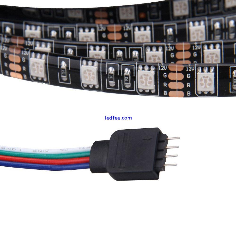 LED Strip Lights black PCB DC 12V SMD 5050 RGB RGBW RGBWW tape string lamp 1-5M 1 