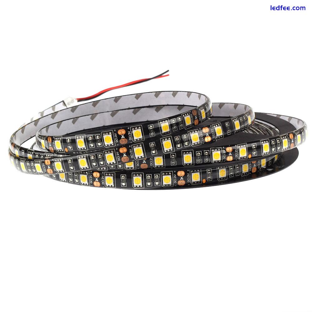 LED Strip Lights black PCB DC 12V SMD 5050 RGB RGBW RGBWW tape string lamp 1-5M 3 