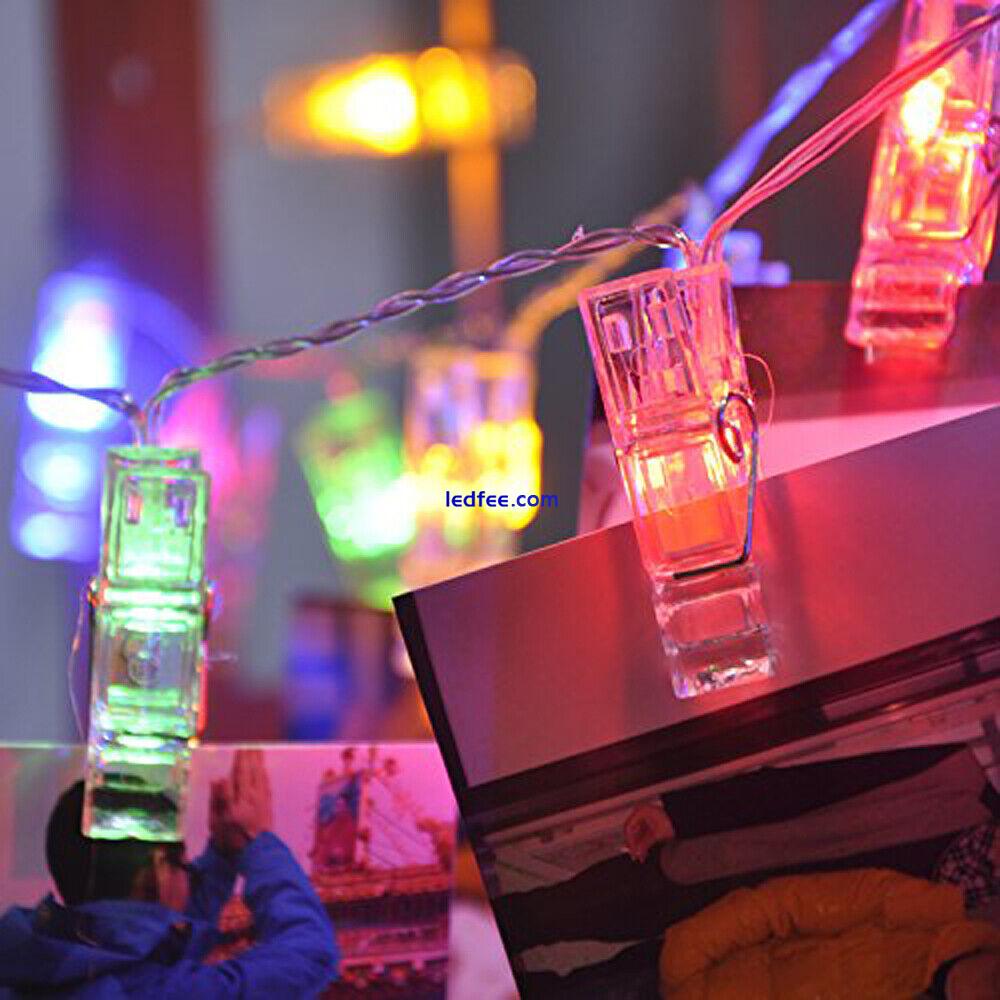 LED Photo Clip String Lights 10/30/50 Hanging Peg Clips Fairy Christmas Cards  4 