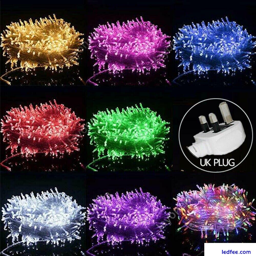 10-100M LED Mains Plug In Garden String Fairy Lights Wedding Xmas Tree Outdoor 3 