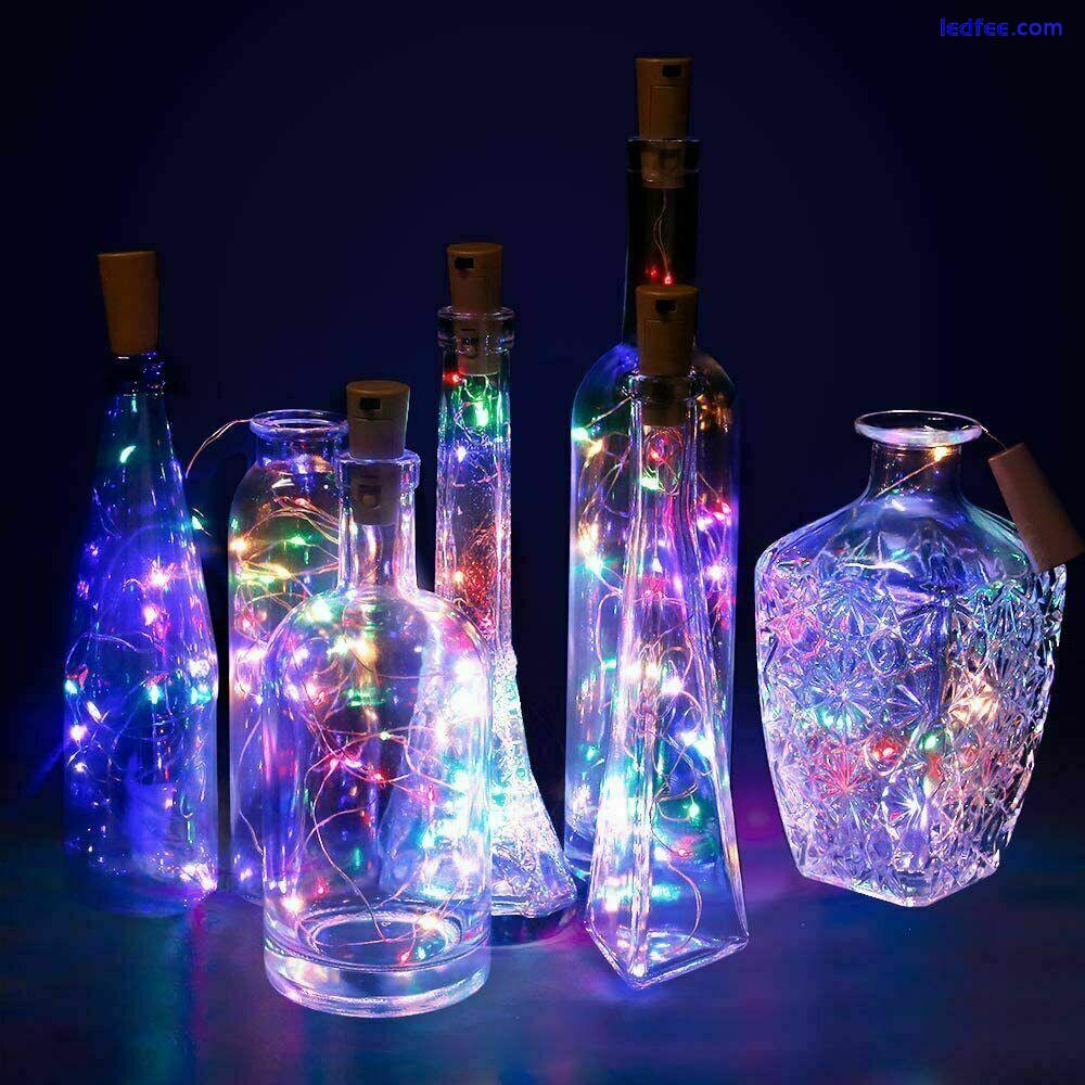 Copper Bottle String Lights Light 20 LED Warm Cool White Fairy Wine Cork Shaped 2 