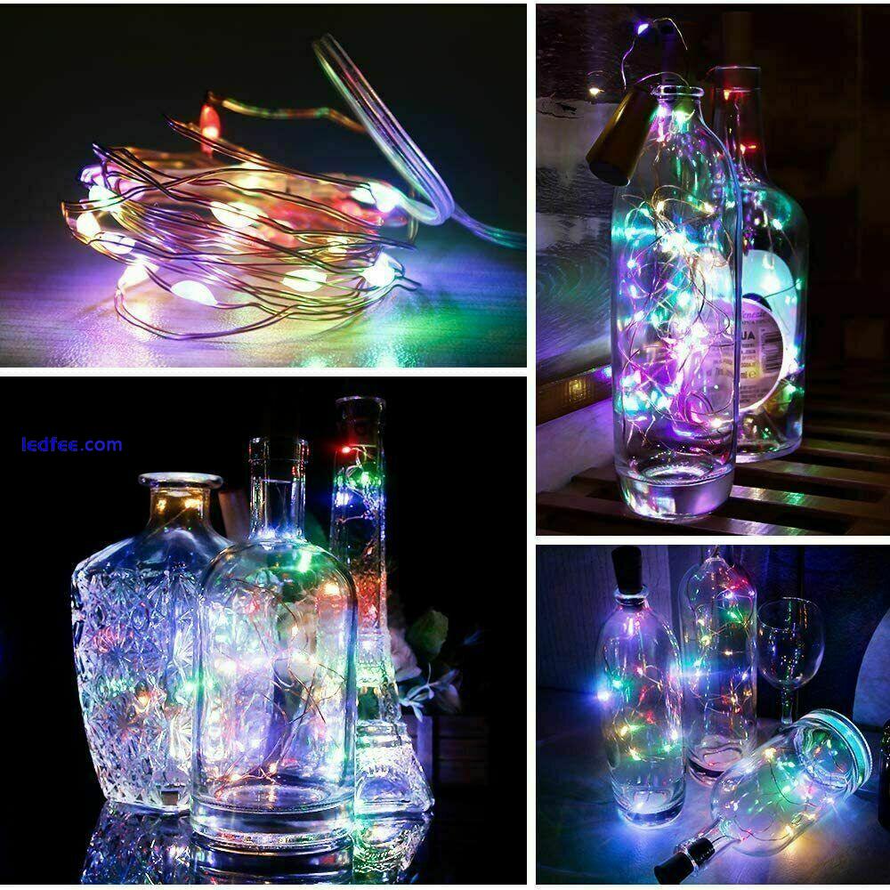 Copper Bottle String Lights Light 20 LED Warm Cool White Fairy Wine Cork Shaped 3 