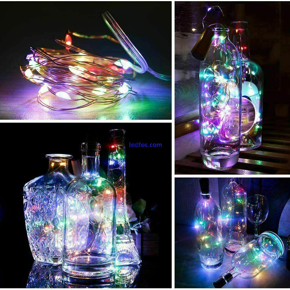Copper Bottle String Lights Light 20 LED Warm Cool White Fairy Wine Cork Shaped 4 