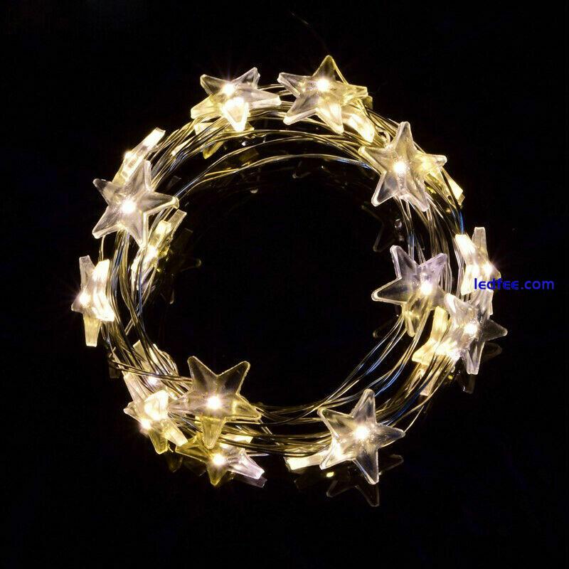 LED Battery Operated Star Lights Fairy String Light Christmas Party Bedroom Lamp 4 