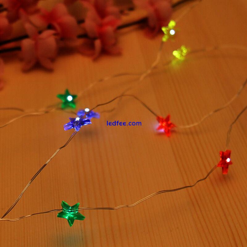 LED Battery Operated Star Lights Fairy String Light Christmas Party Bedroom Lamp 5 