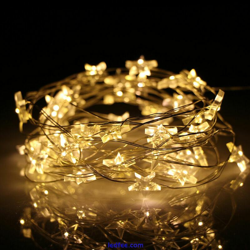 LED Battery Operated Star Lights Fairy String Light Christmas Party Bedroom Lamp 0 