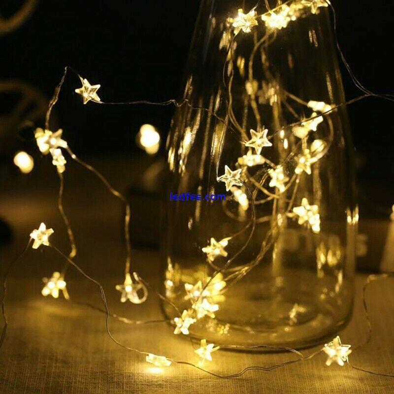 LED Battery Operated Star Lights Fairy String Light Christmas Party Bedroom Lamp 1 