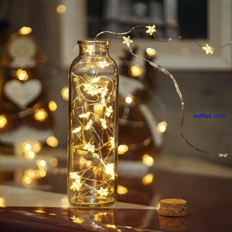 LED Battery Operated Star Lights Fairy String Light Christmas Party Bedroom Lamp 3 