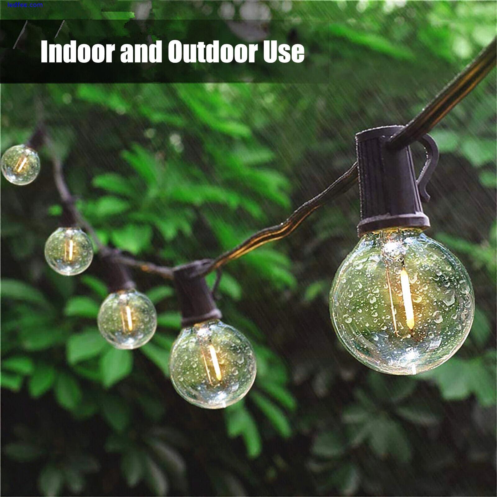 39FT Festoon Outdoor String Lights Mains Powered G40 25+3LED Bulbs Garden Lights 2 